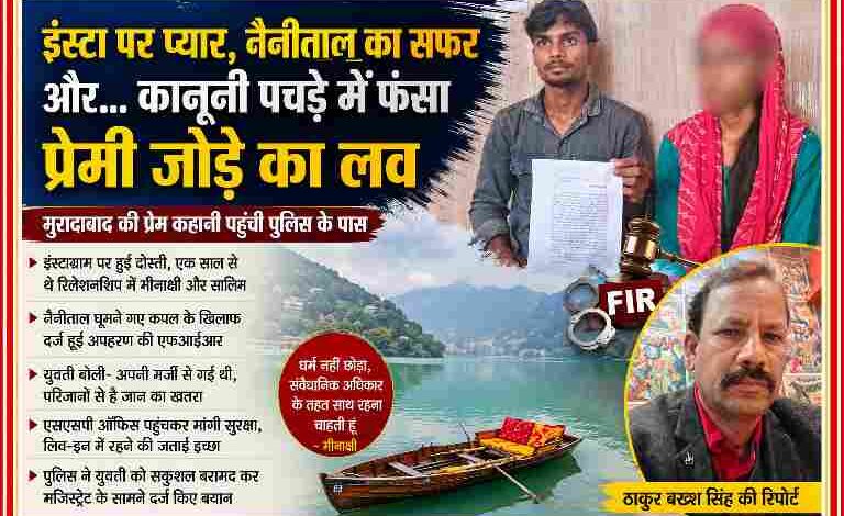 मुरादाबाद के प्रेमी जोड़े की तस्वीर के साथ रिपोर्टर ठाकुर बख्श सिंह की फीचर इमेज, जिसमें इंस्टाग्राम लव स्टोरी और कानूनी विवाद को दर्शाया गया है।