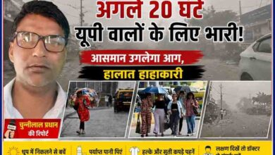 रिपोर्टर चुन्नीलाल प्रधान की तस्वीर के साथ यूपी में भीषण गर्मी, धूलभरी आंधी और हीटवेव को दर्शाती फीचर इमेज