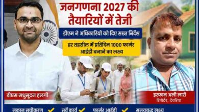 देवरिया में जनगणना 2027 के मकान सूचीकरण कार्य की समीक्षा करते जिलाधिकारी मधुसूदन हुल्गी, साथ में रिपोर्टर इरफान अली लारी और जनगणना सर्वेक्षण का सांकेतिक दृश्य।