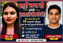 चारू पांडे और रिपोर्टर अंजनी कुमार त्रिपाठी के साथ तैयार फीचर इमेज, जिसमें 23 वर्ष की उम्र में 19 सरकारी परीक्षाएं पास करने की प्रेरक सफलता कहानी दर्शाई गई है।