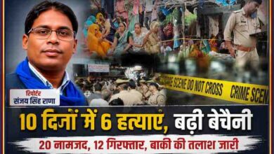 चित्रकूट में 10 दिनों के भीतर हुई 6 हत्याओं पर आधारित फीचर इमेज, जिसमें घटनास्थल, पुलिस कार्रवाई और रिपोर्टर संजय सिंह राणा का चित्र दर्शाया गया है।
