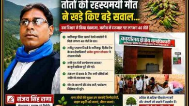 रिपोर्टर संजय सिंह राणा के साथ रानीपुर टाइगर रिजर्व क्षेत्र में मृत मिले तोतों, वन विभाग की कार्रवाई और वन्य जीव संरक्षण से जुड़ी फीचर इमेज
