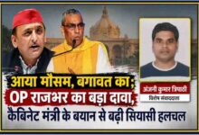 ओपी राजभर और समाजवादी पार्टी नेतृत्व से जुड़ी राजनीतिक खबर पर आधारित फीचर इमेज, जिसमें रिपोर्टर अंजनी कुमार त्रिपाठी की तस्वीर भी शामिल है।