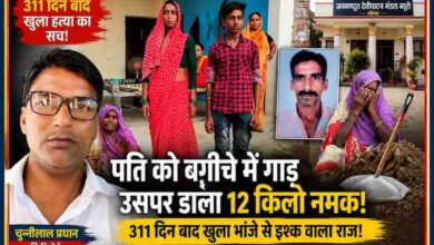 कानपुर में पति की हत्या के आरोपी पत्नी और भांजे की तस्वीर, मृतक की फोटो और रिपोर्टर चुन्नीलाल प्रधान