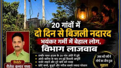 सीतापुर के तम्बौर पावर हाउस से जुड़े 20 गांवों में बिजली संकट को दर्शाती फीचर इमेज, जिसमें विद्युत ट्रांसफार्मर और रिपोर्टर रीतेश कुमार गुप्ता की तस्वीर दिखाई गई है।