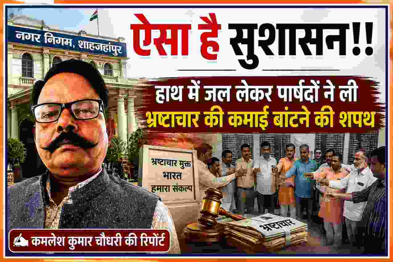 शाहजहांपुर नगर निगम में कथित भ्रष्टाचार की कमाई बांटने की शपथ से जुड़े मामले पर रिपोर्टर कमलेश कुमार चौधरी की विशेष रिपोर्ट